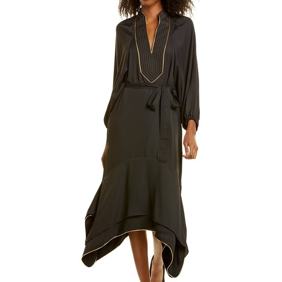 Tory Burch Black Gold Puffed Sleeve Tunic - Picture 1 of 4